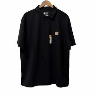 Carhartt Mens Loose Fit Short Sleeve Polo Shirt Size L Black Short Sleeve NEW